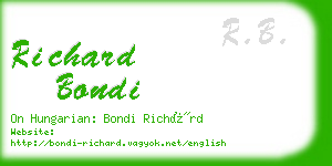 richard bondi business card